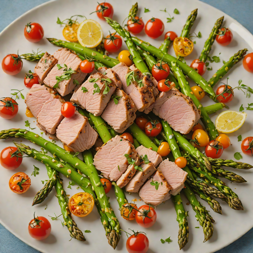 Sheet Pan Herb-Roasted Pork Tenderloin with Asparagus and Cherry Tomatoes