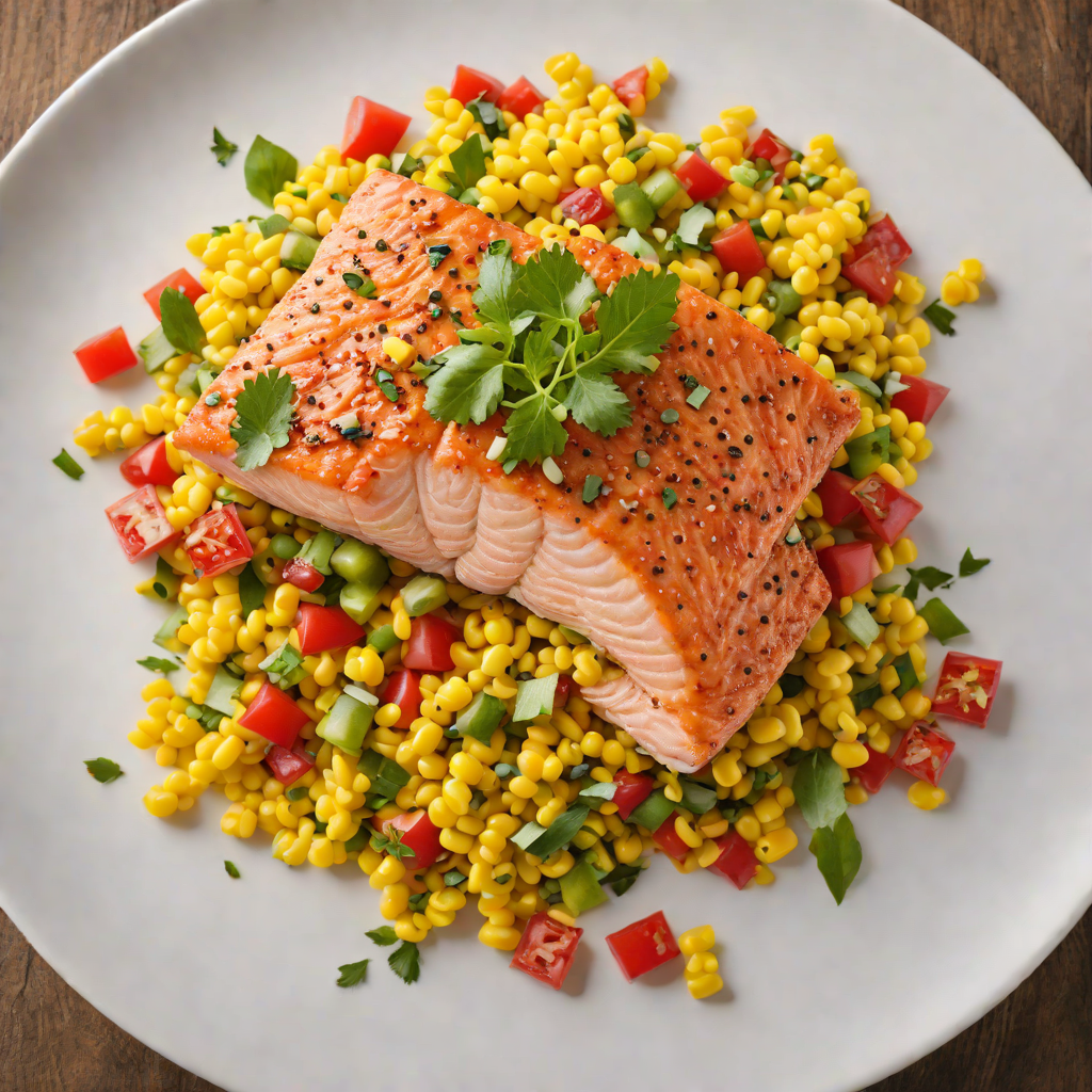 Pan-Seared Salmon with Summer Corn and Tomato Succotash