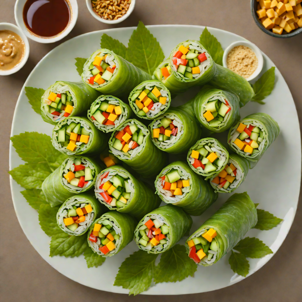 Tangy Mango and Cucumber Summer Rolls with Spicy Peanut Dipping Sauce