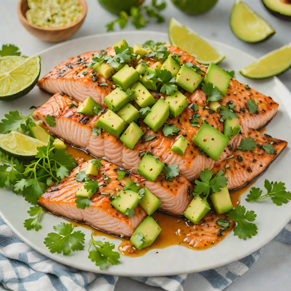 Pan-Seared Salmon with Avocado Cilantro Keto Salsa