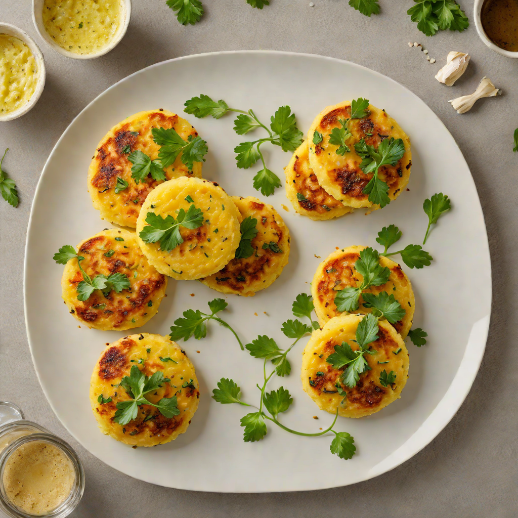 Pan-Fried Polenta Cakes with Garlic-Parsley Butter