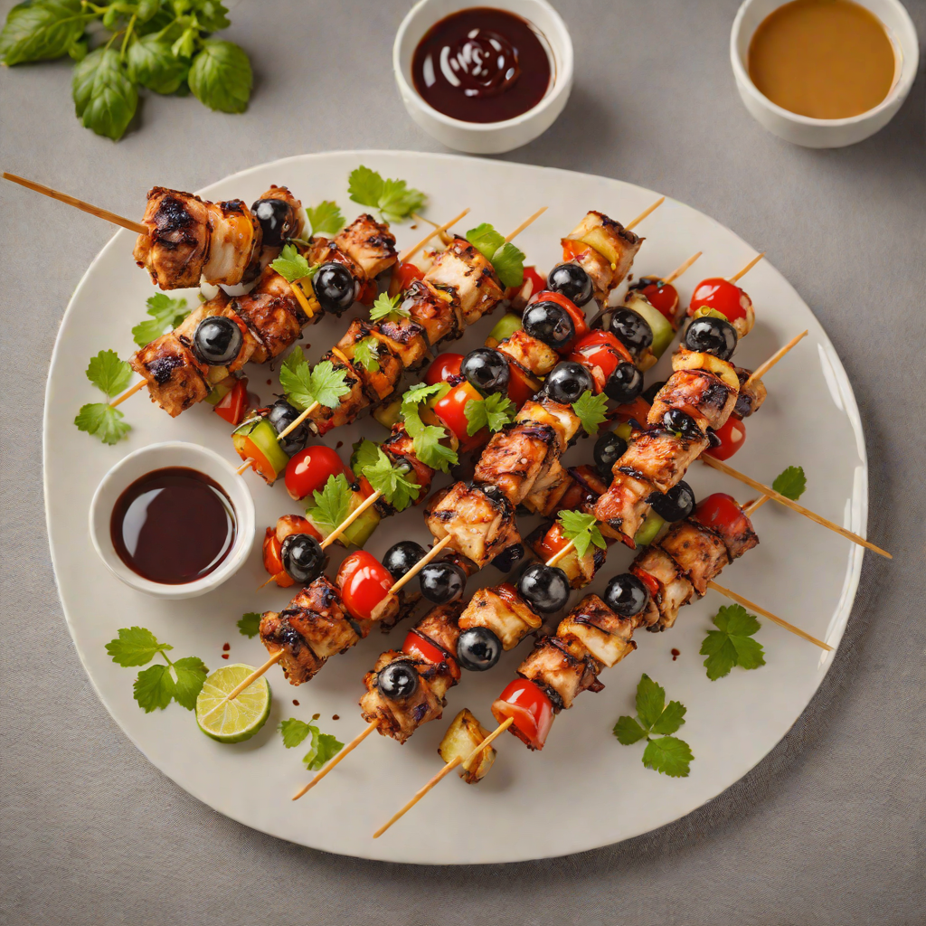 Grilled Açaí and Guaraná Glazed Chicken Skewers