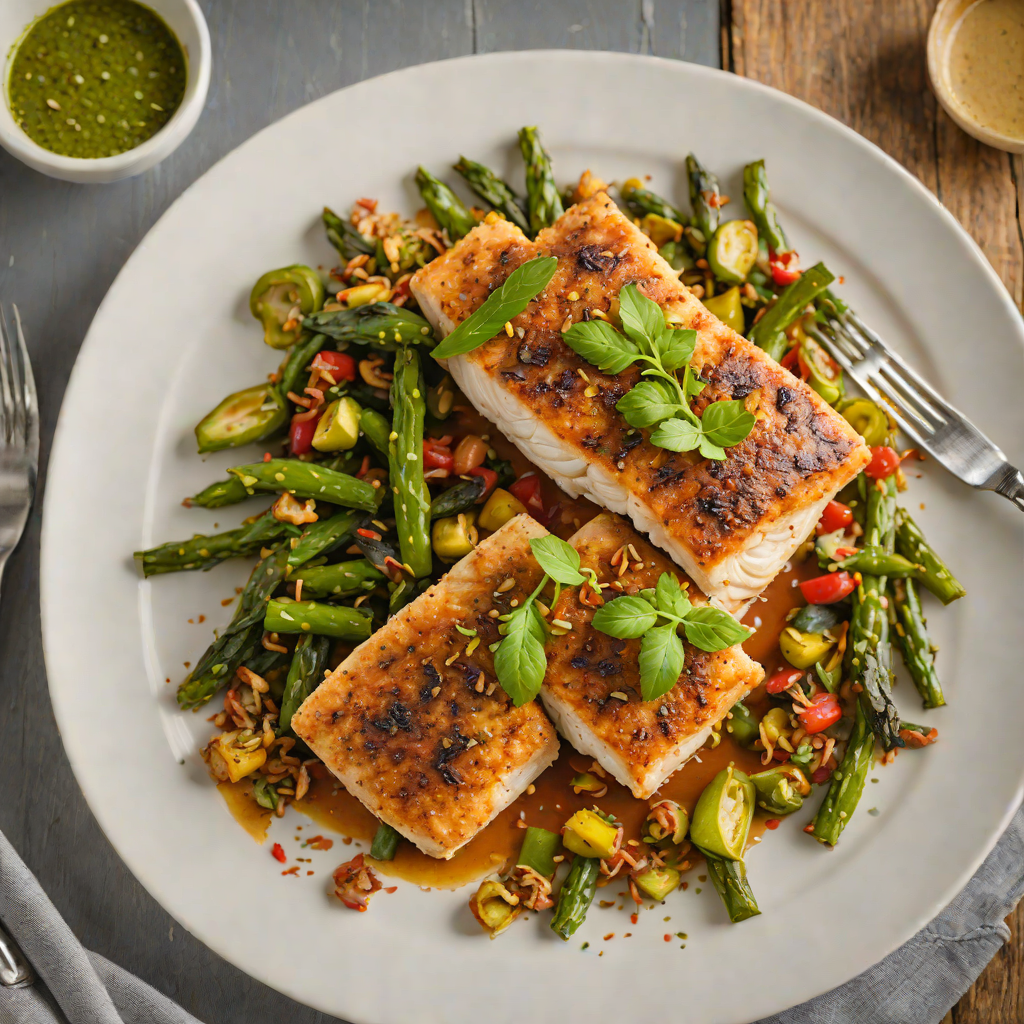 Pan-Seared Cajun Catfish with Spiced Okra Sauté
