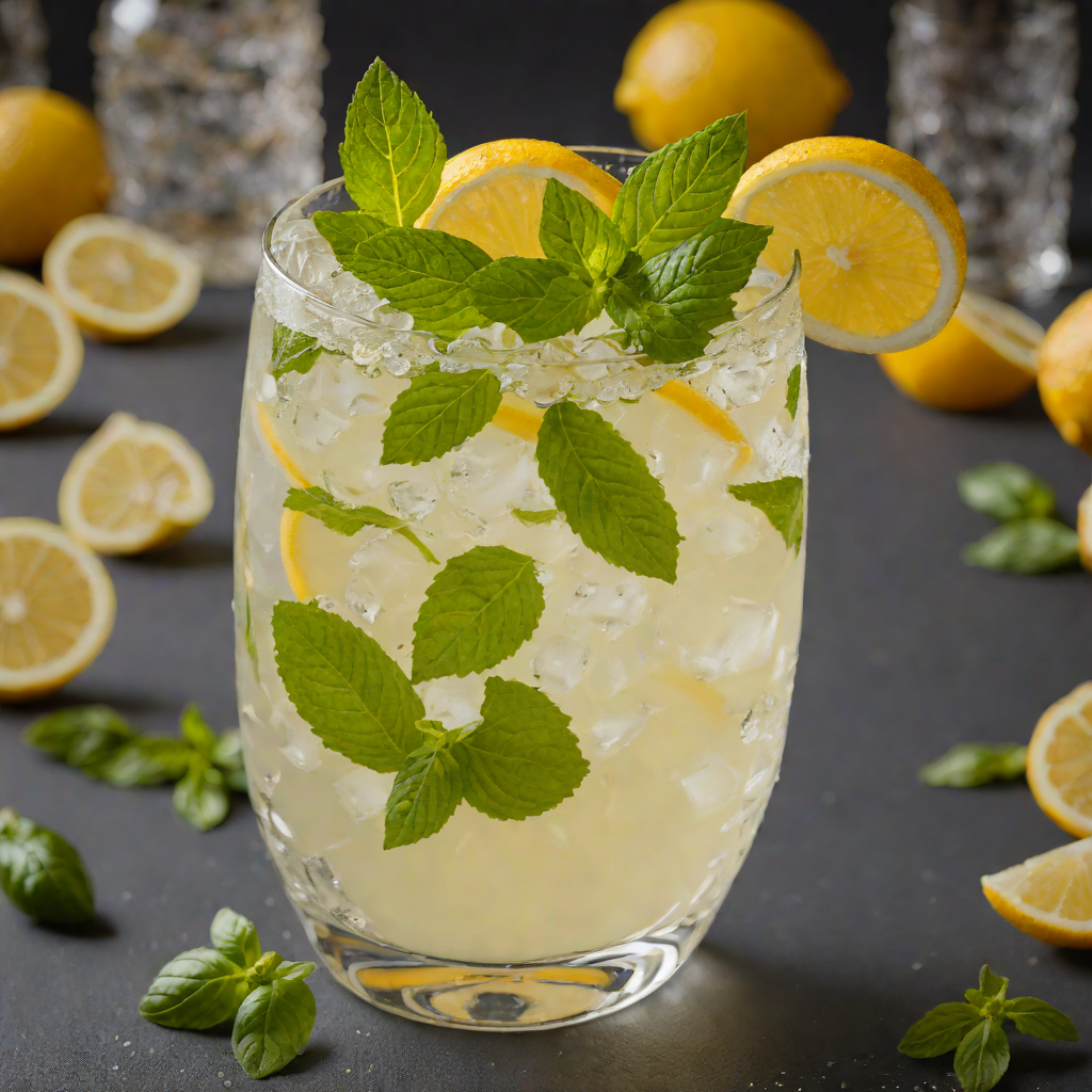 Citrus-Basil Gin Fizz with Fresh Lemon and Mint