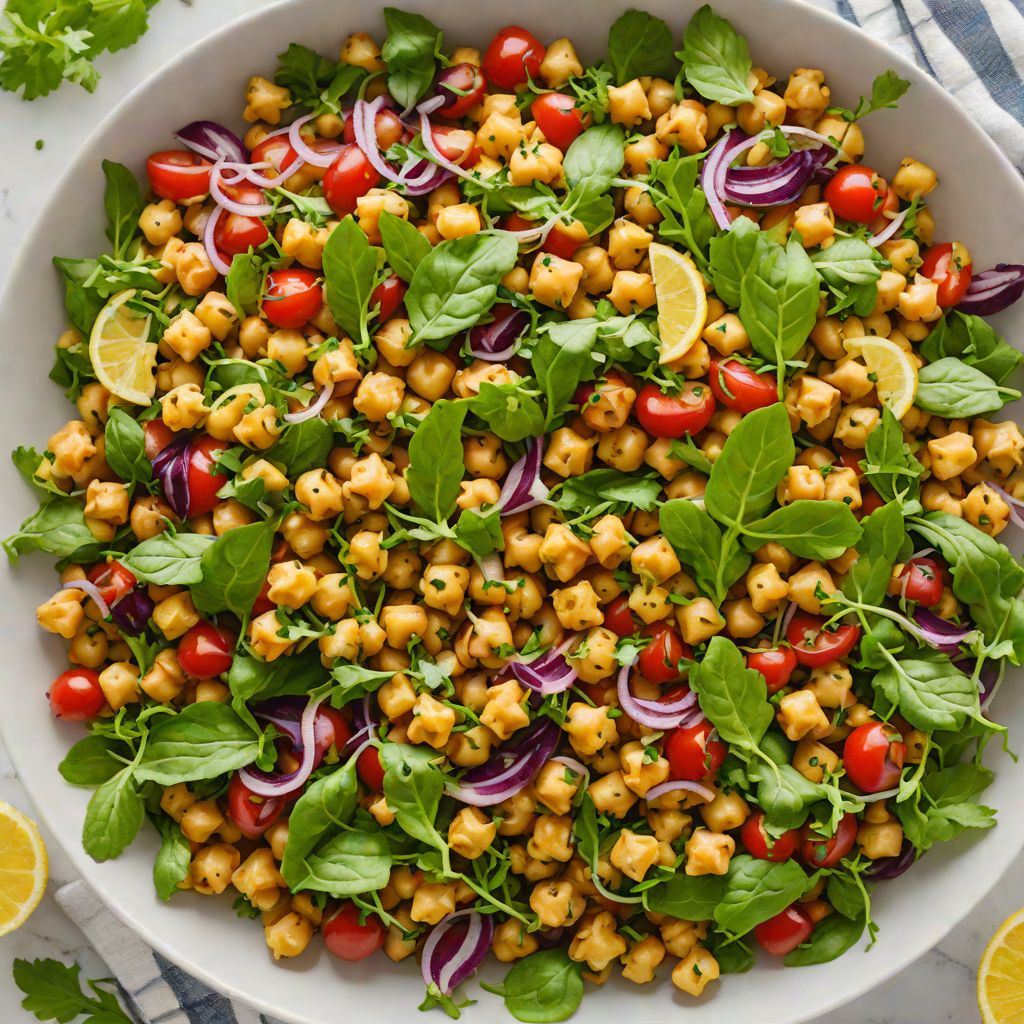 Oven-Roasted Mediterranean Chickpea Salad with Lemon Vinaigrette