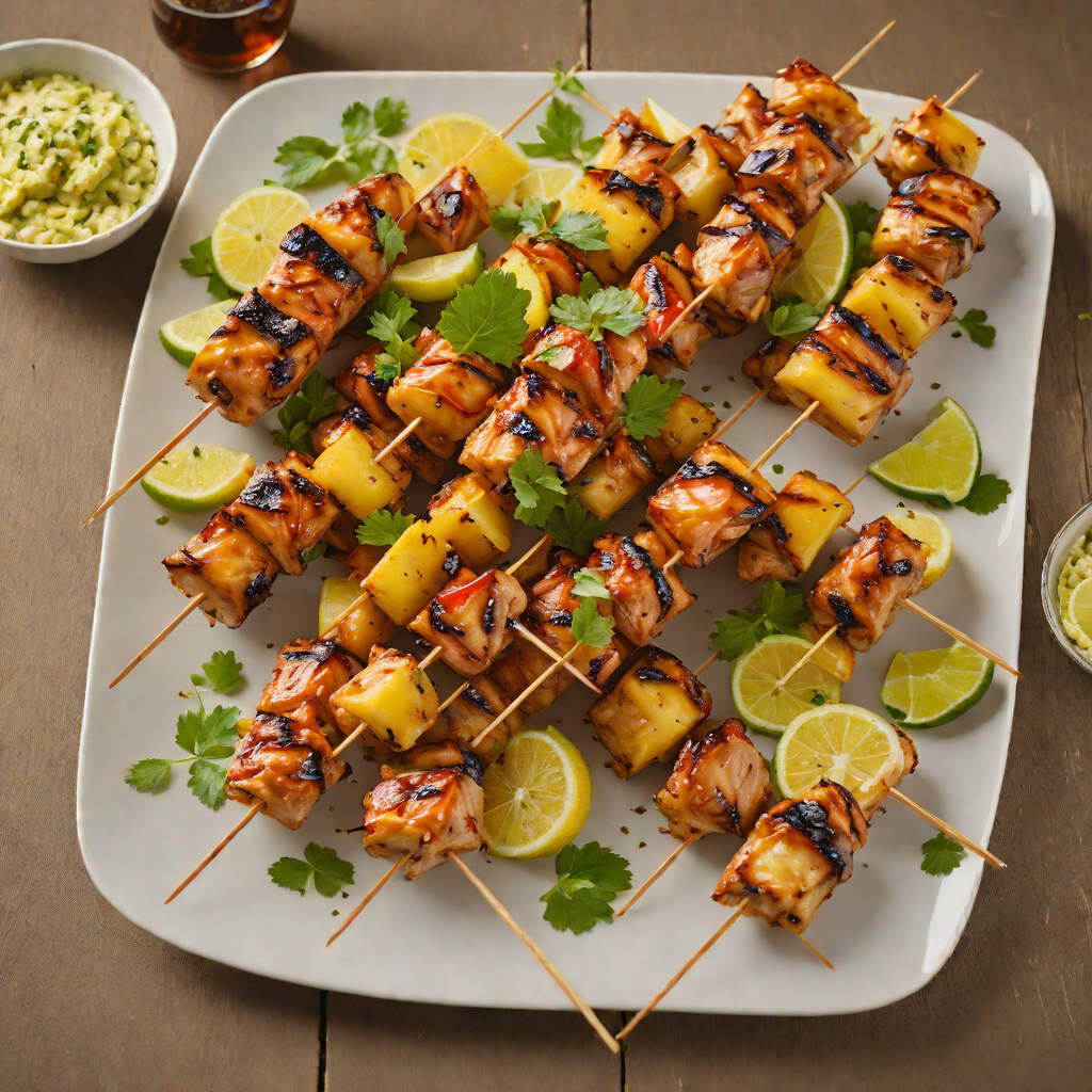 Spiced Rum-Pineapple Glazed Chicken Skewers