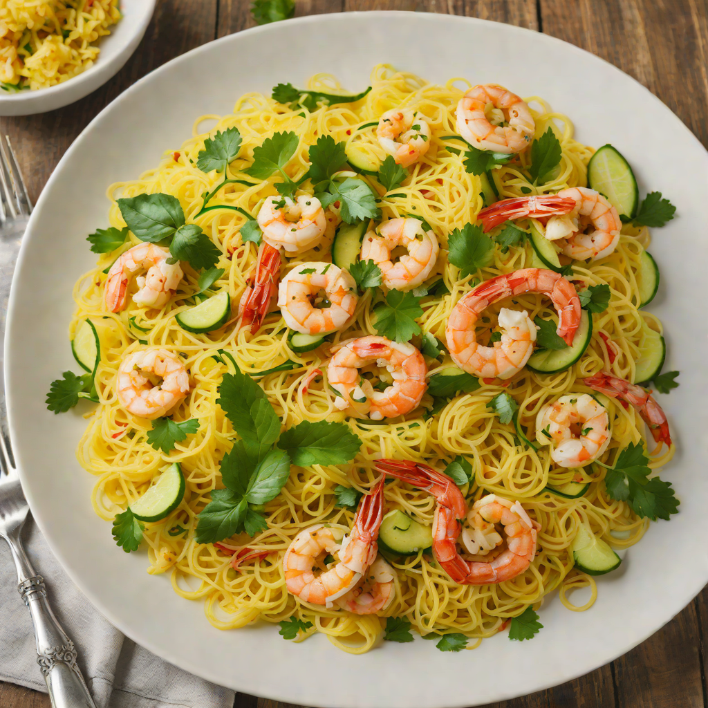 Spaghetti Squash Stir-Fry with Shrimp and Zucchini