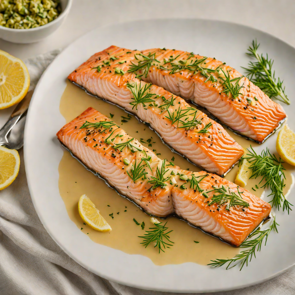 Oven-Roasted Salmon with Dijon Dill Glaze