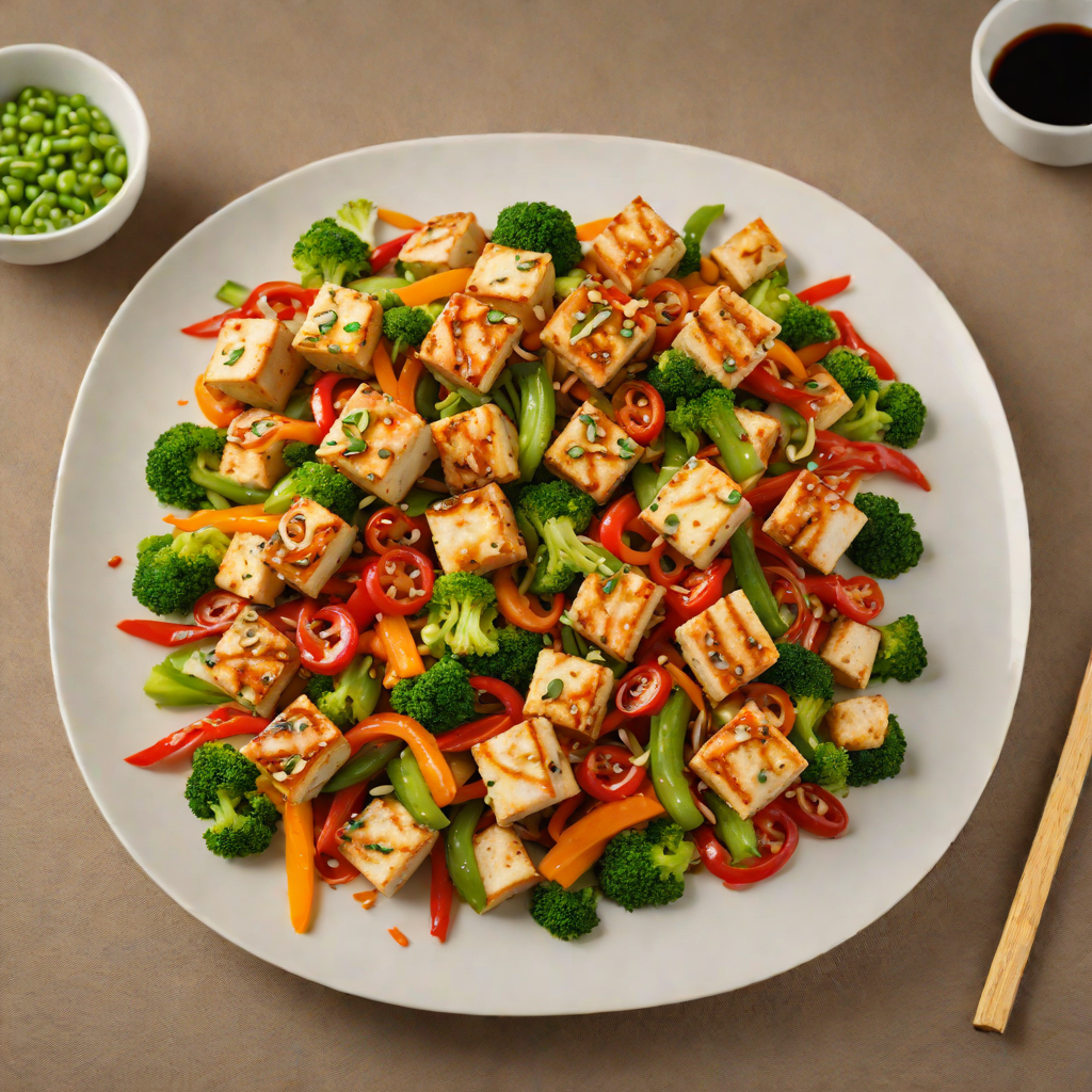 Sautéed Tofu and Vegetable Stir Fry with Ginger-Soy Sauce