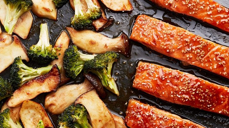 Sheet-Pan Lemon-Herb Salmon with Broccoli