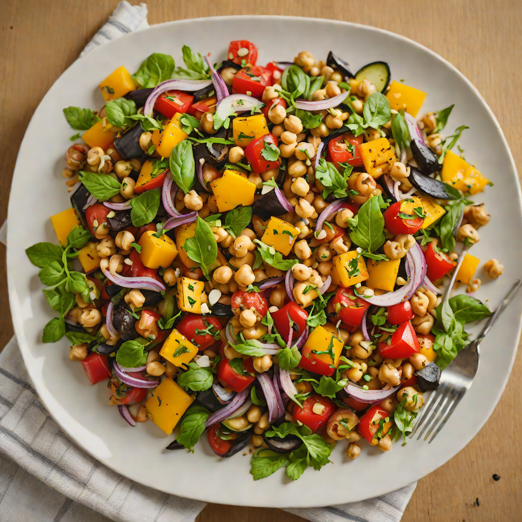 Mediterranean-Inspired Grilled Vegetable and Chickpea Salad