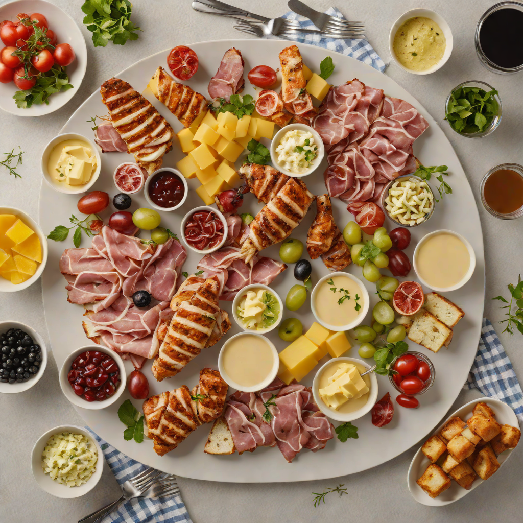 Grilled Chicken and Charcuterie Picnic Platter