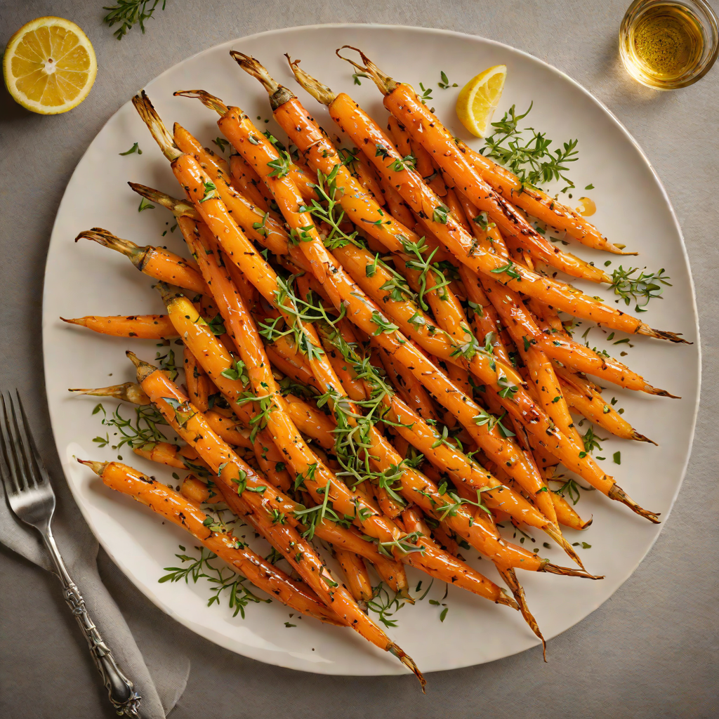 Lemon-Thyme Roasted Carrots with Honey Glaze
