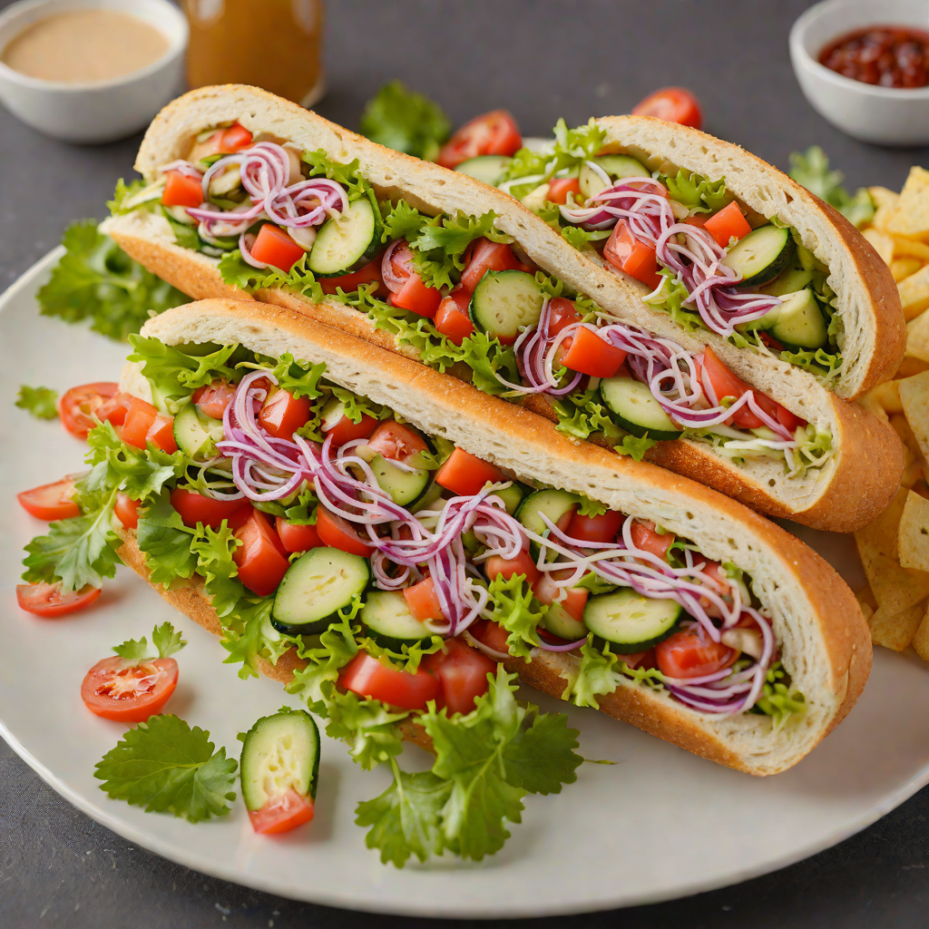 Hand-Sliced Italian Sub with Fresh Veggies