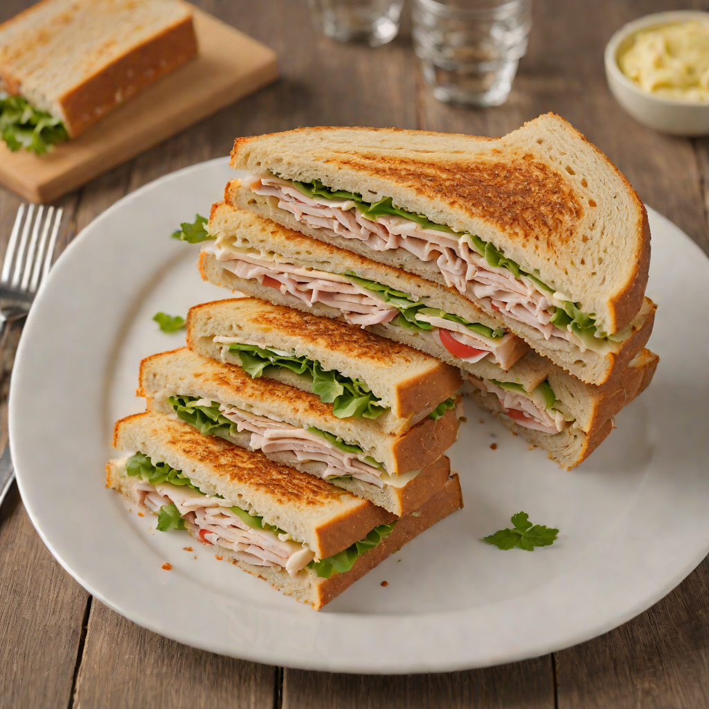 Classic Turkey and Swiss Sandwich on Multigrain