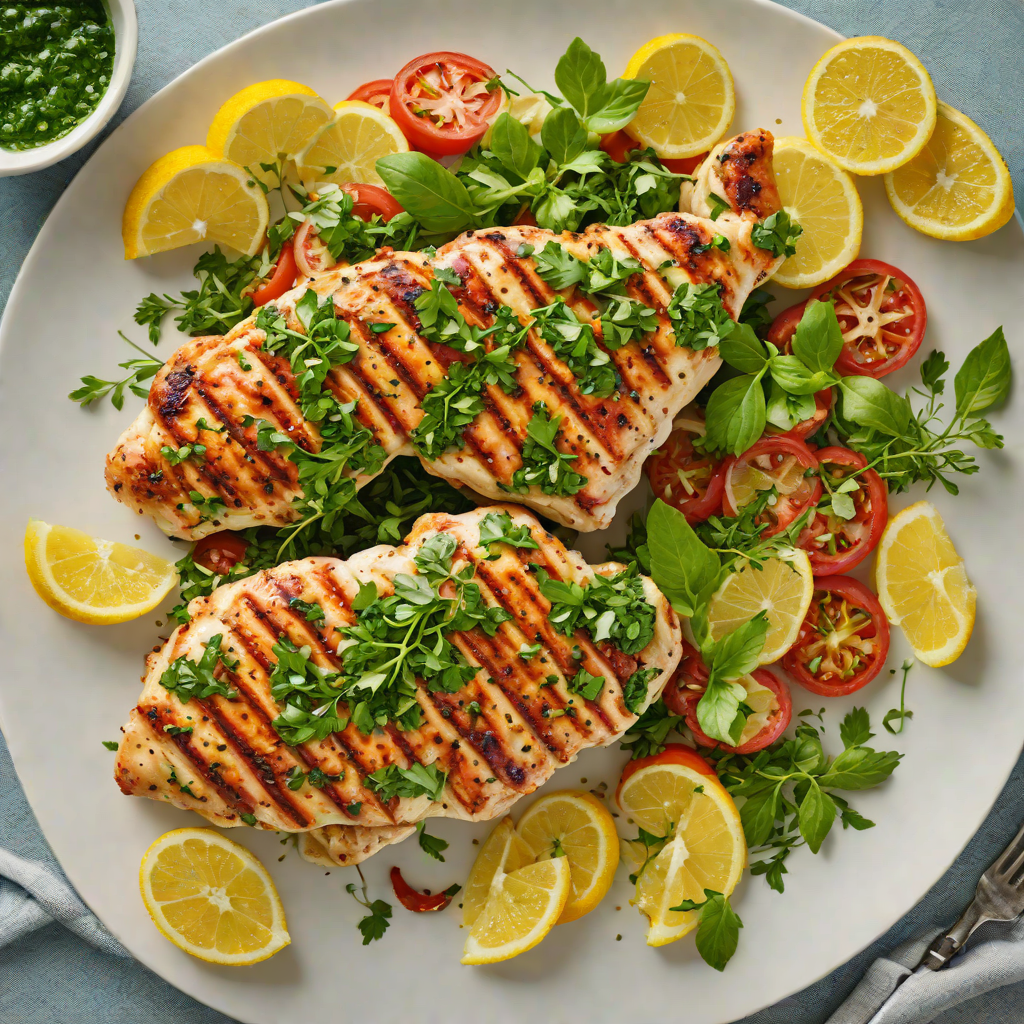 Grilled Lemon-Pepper Chicken with Herb Chimichurri