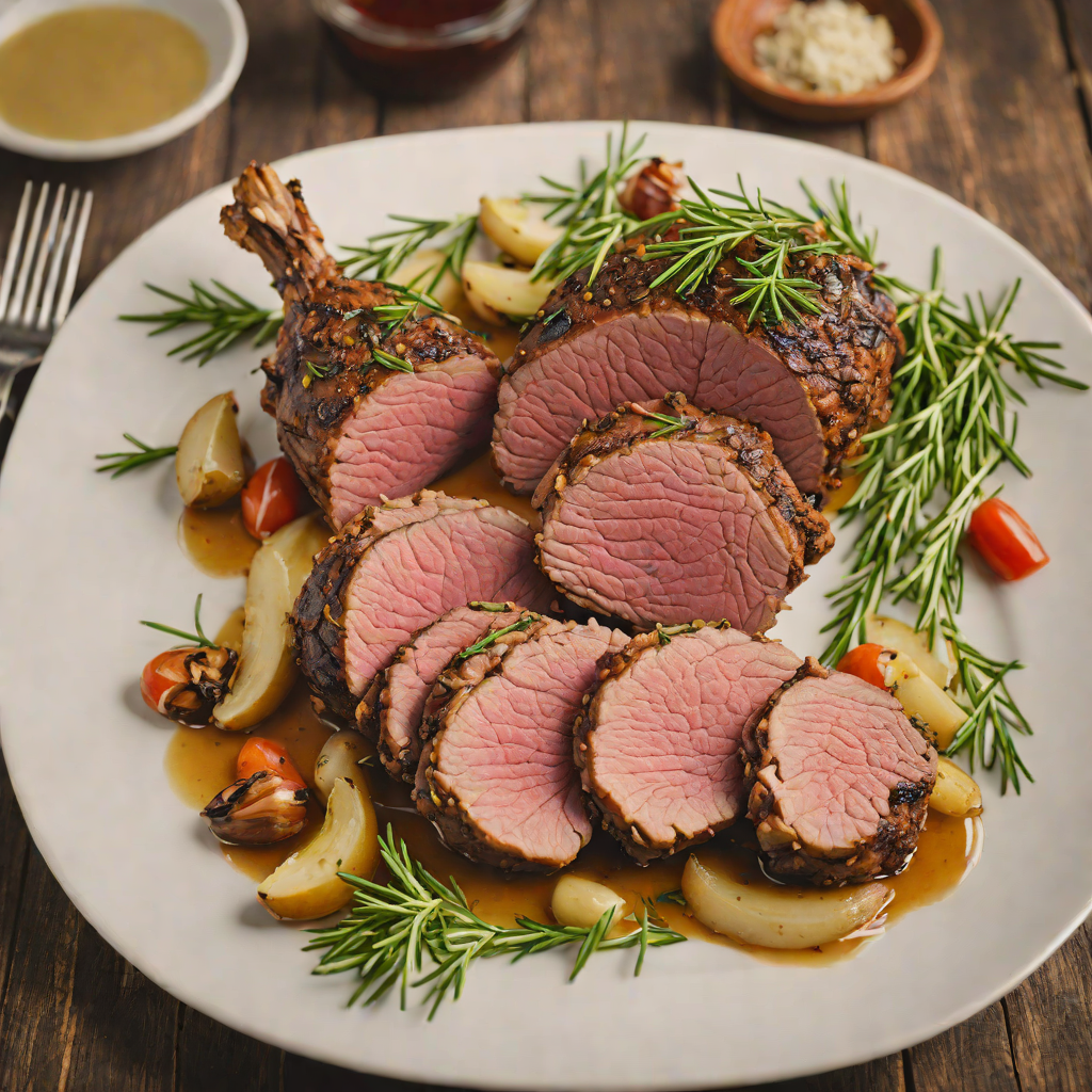 Slow-Roasted Mediterranean Leg of Lamb with Garlic and Rosemary