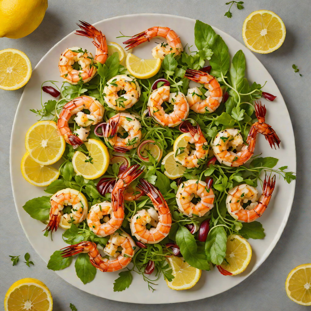 Lemon-Garlic Grilled Shrimp with Herb Salad