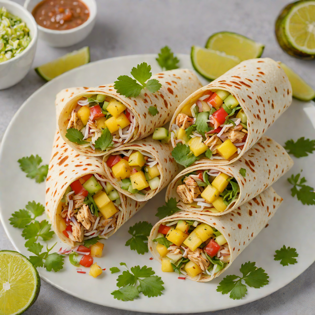 Coconut-Lime Grilled Chicken Wrap with Pineapple Salsa