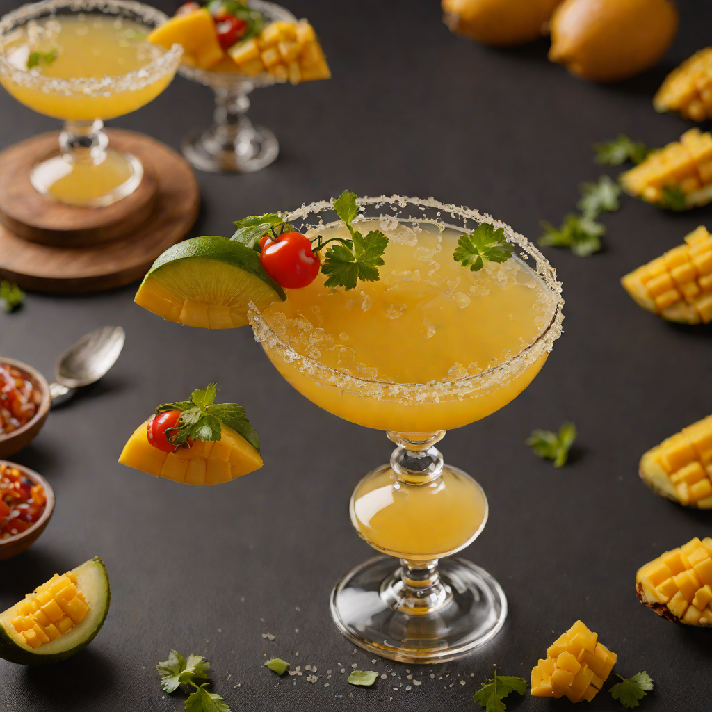 Mango-Habanero Margarita with Smoked Salt Rim