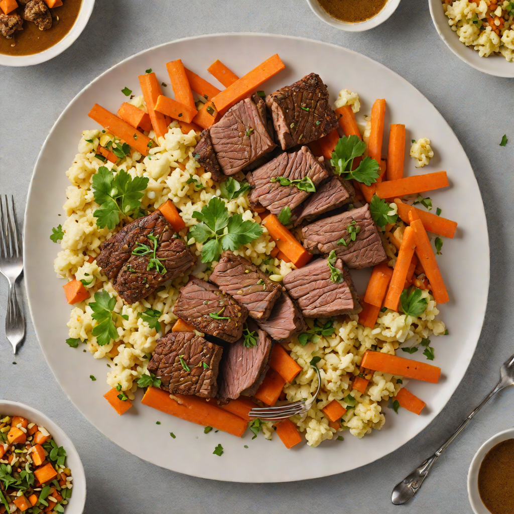 Sheet Pan Moroccan-Spiced Lamb with Carrots and Cauliflower