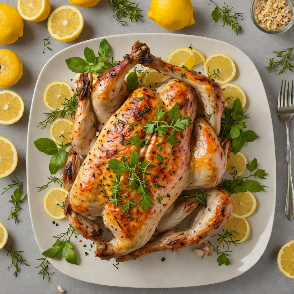 Half-Herb Roasted Chicken with Lemon and Garlic