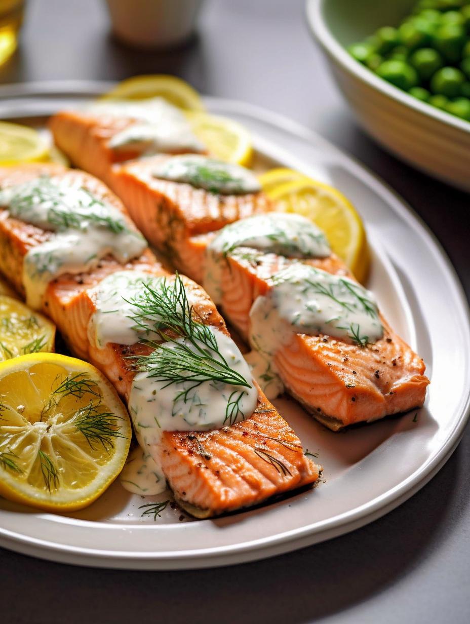 Citrus-Glazed Baked Salmon with Lemon-Dill Sauce