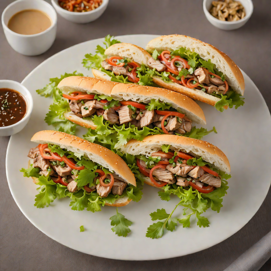 Pan-Fried Pork and Mushroom Banh Mi Sandwich