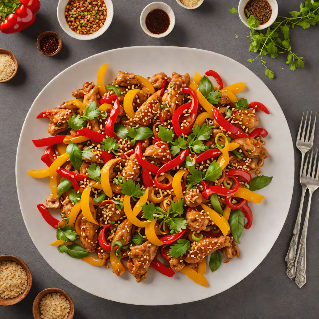 Stir-Fried Chicken with Bell Peppers and Garlic Soy Sauce