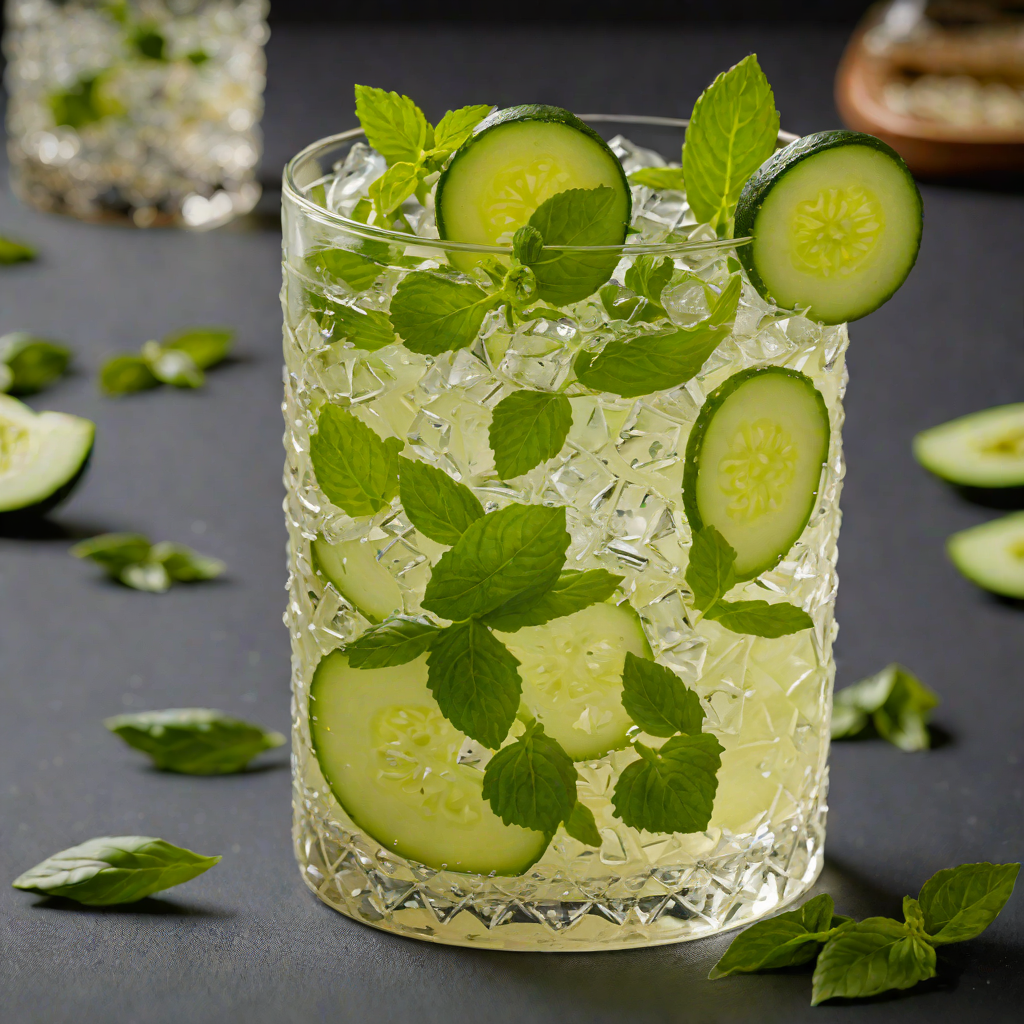 Herbal Gin Cooler with Cucumber and Basil