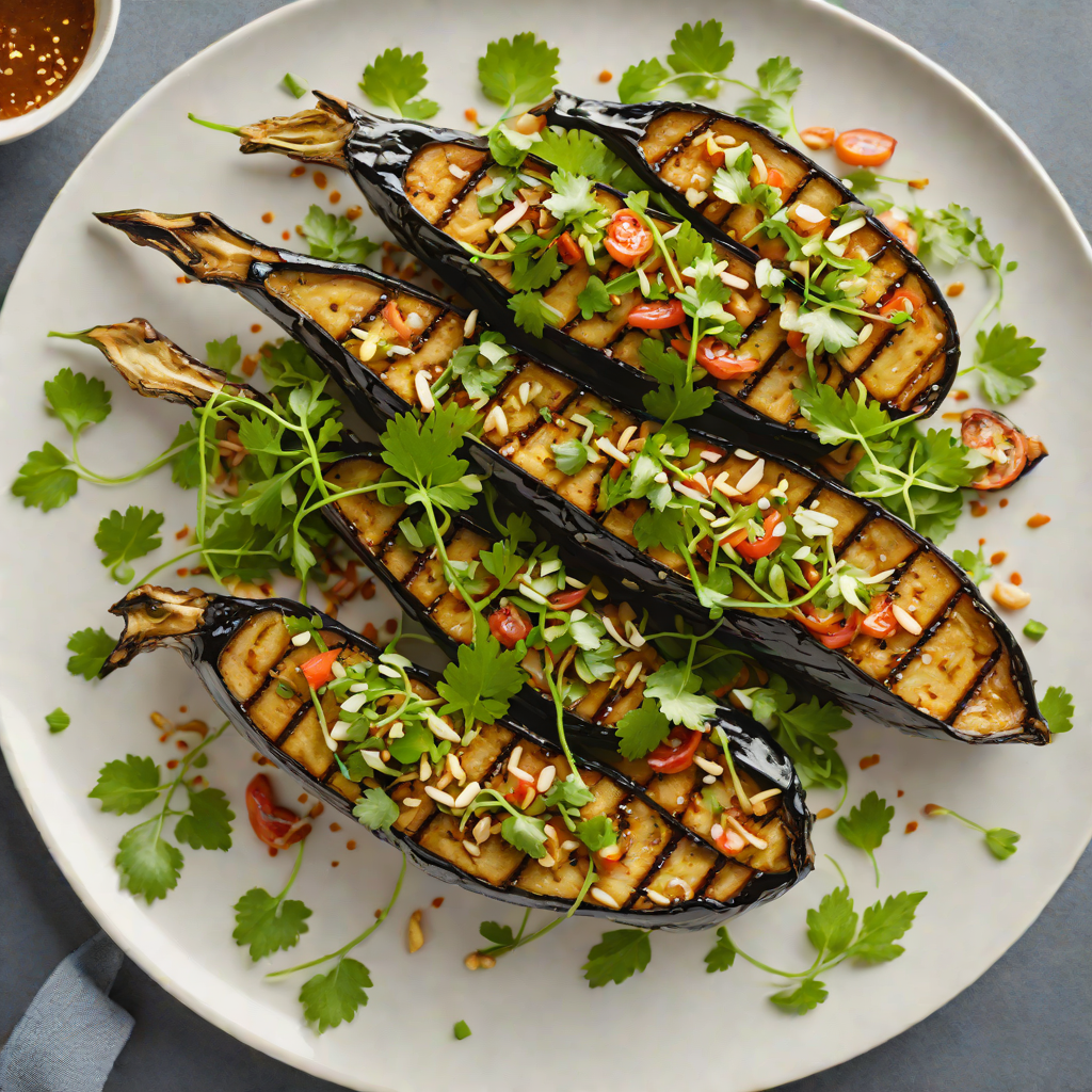 Grilled Miso-Glazed Eggplant with Regional Scallion Salad