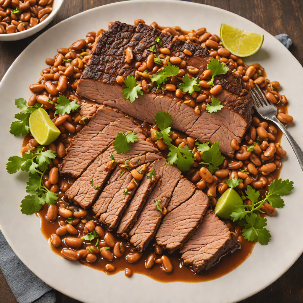 Smoke-Rubbed Texas Brisket with Spiced Pinto Beans