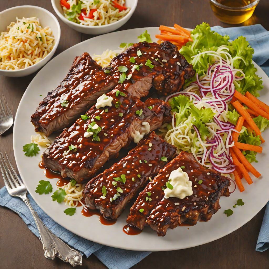 Honey-Chipotle Glazed Baby Back Ribs with Creamy Coleslaw