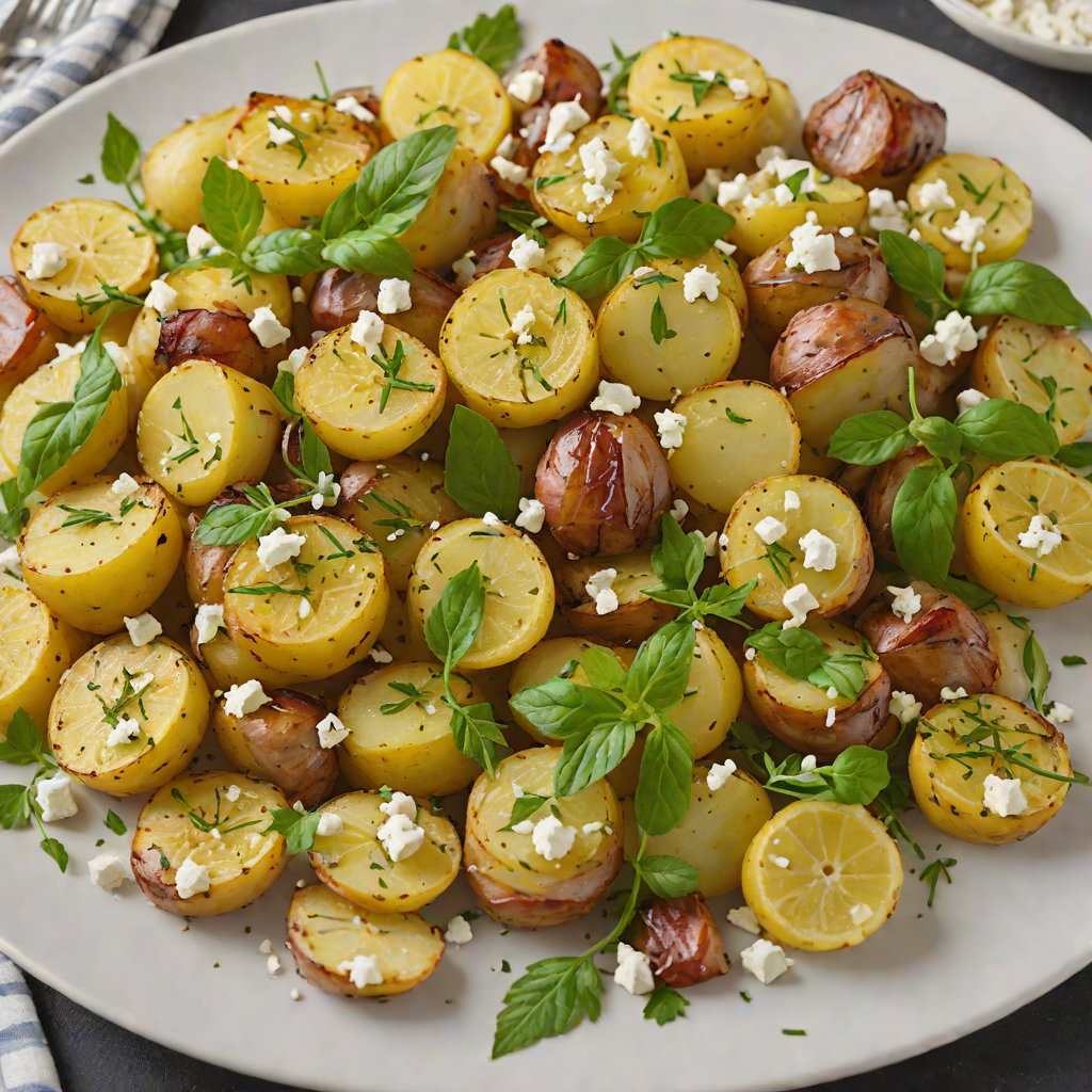 Oven-Roasted Lemon Potatoes with Oregano and Feta