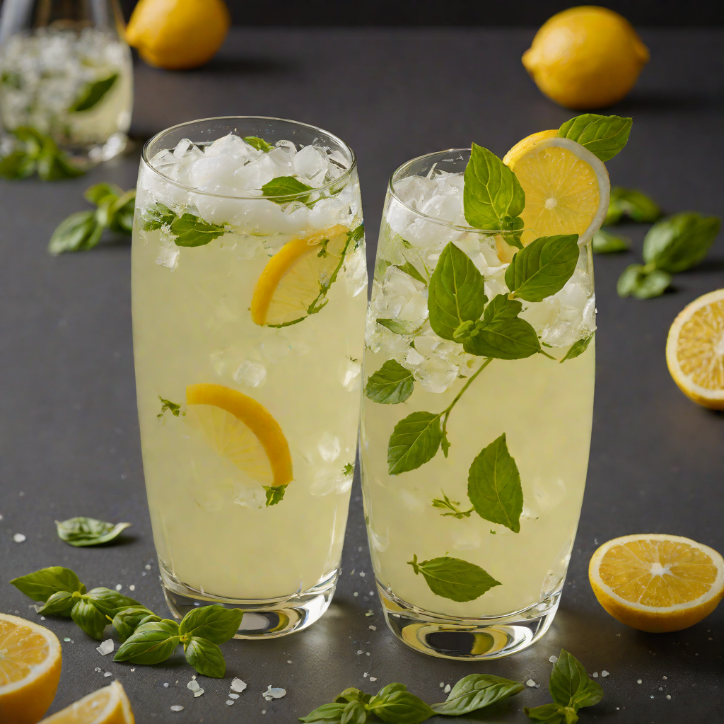 Basil-Infused Gin Fizz with Fresh Lemon and Egg White