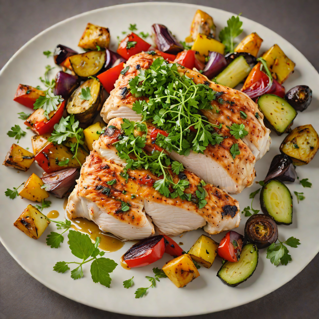 Pan-Seared Chicken with Chimichurri and Roasted Vegetables