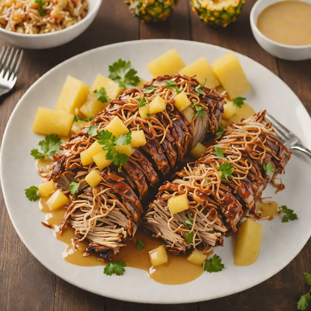 Baked Tiki-Style Pulled Pork with Pineapple Glaze