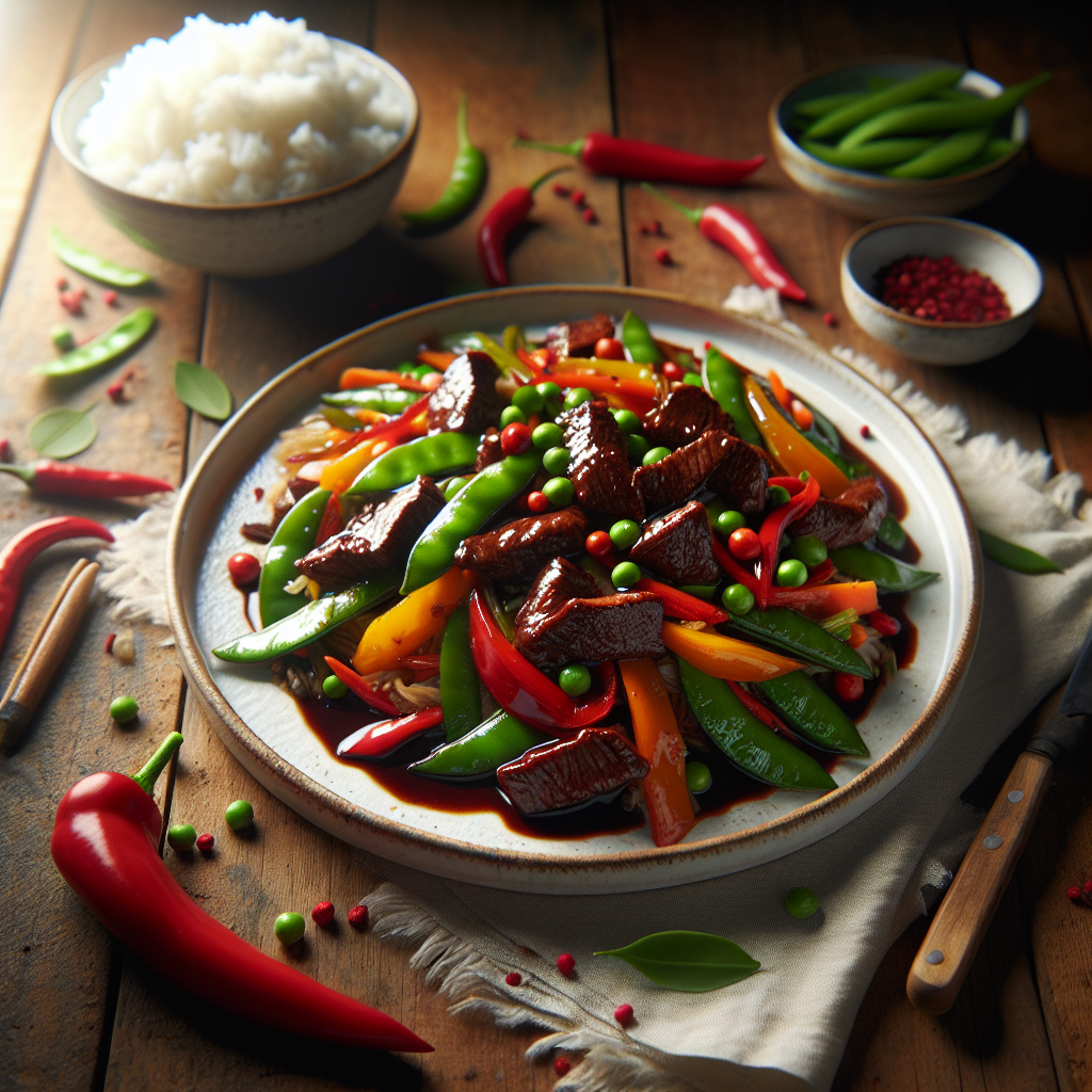 Kangaroo Stir-Fry with Native Pepper Berries and Seasonal Vegetables