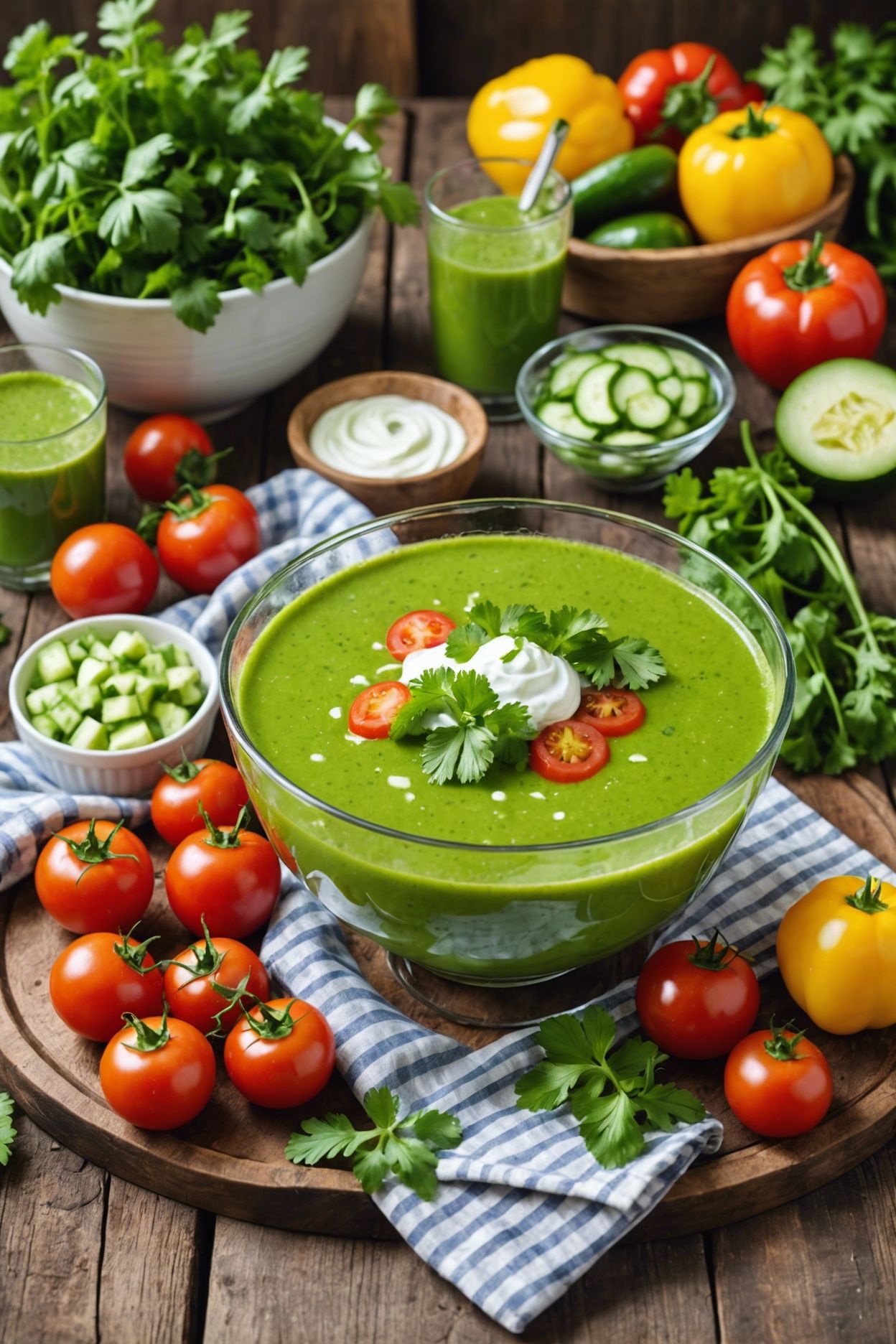 Blended Green Gazpacho with Avocado and Grapes