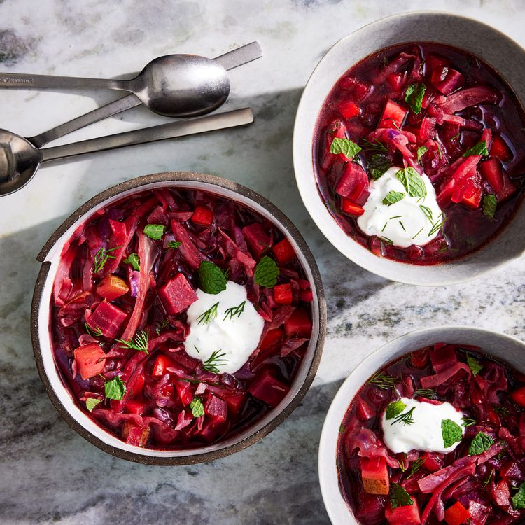 Spiced Beet and Yogurt Borscht with Dill