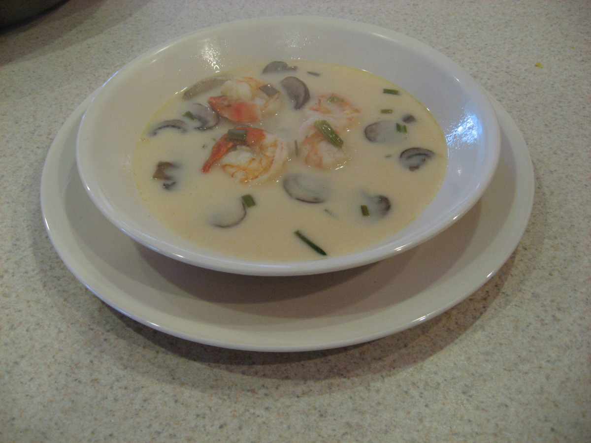 Spicy Tamarind Coconut Soup with Shrimp
