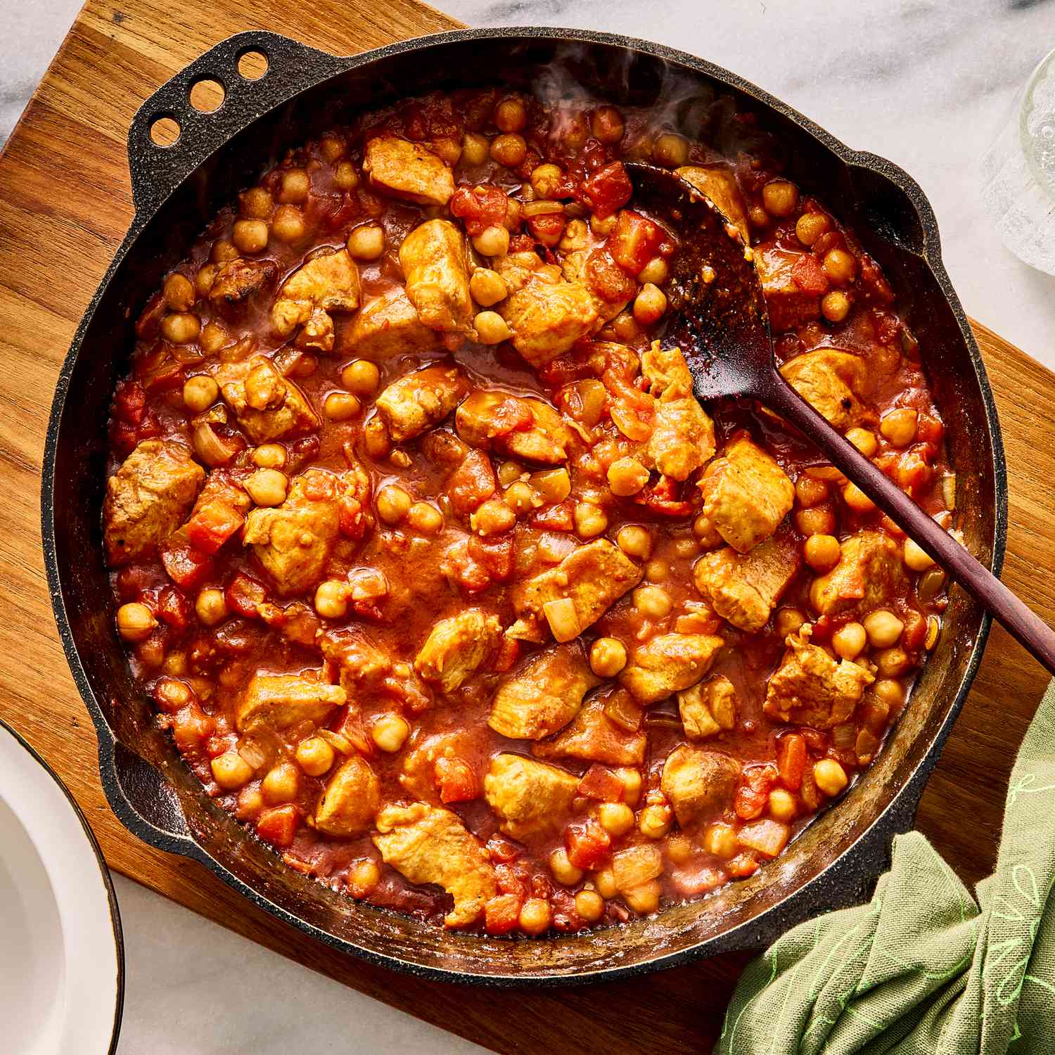 Simmered Chickpea and Harissa Chicken with Cumin