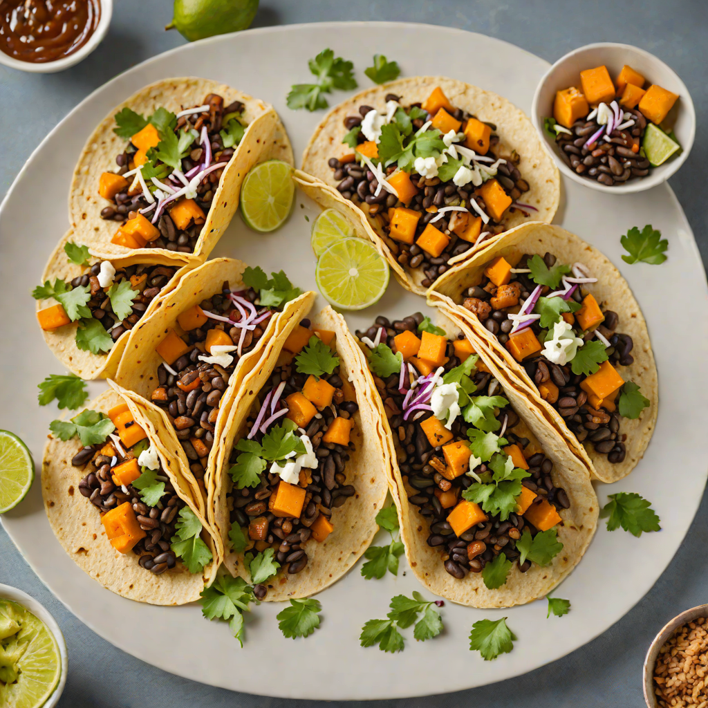 Mole-Inspired Black Bean and Sweet Potato Tacos