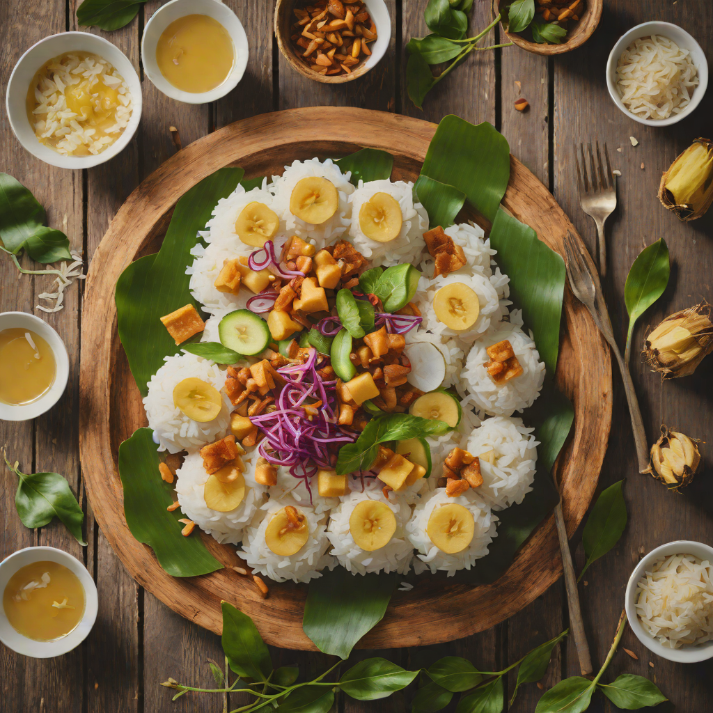 Ginataang Bilo-Bilo Sweet Coconut Rice Cake with Taro and Jackfruit