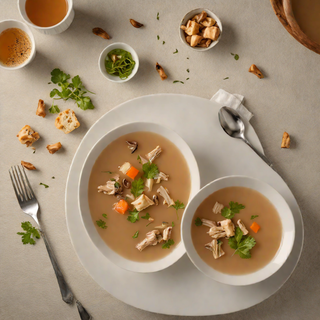 Sautéed Chicken and Mushroom Bone Broth Soup