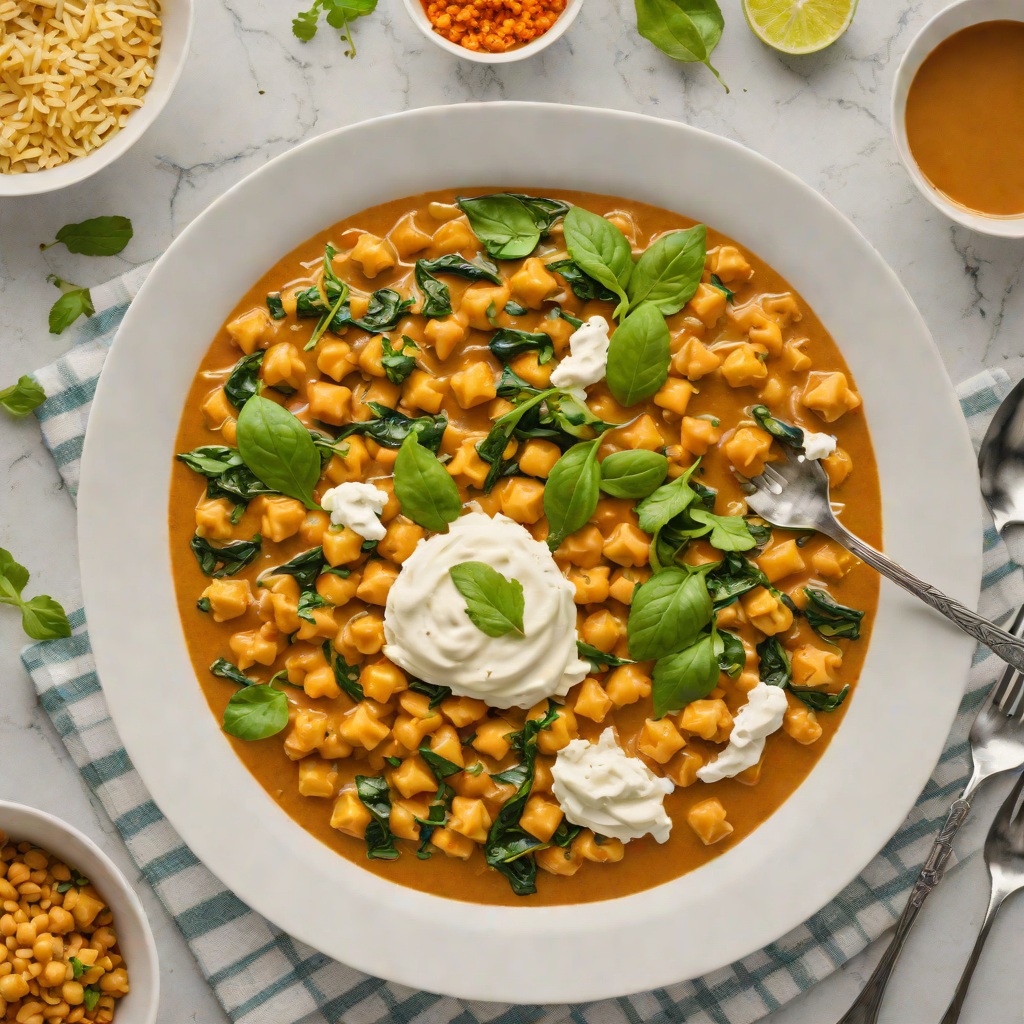 One-Pot Chickpea Curry with Greek Yogurt and Spinach
