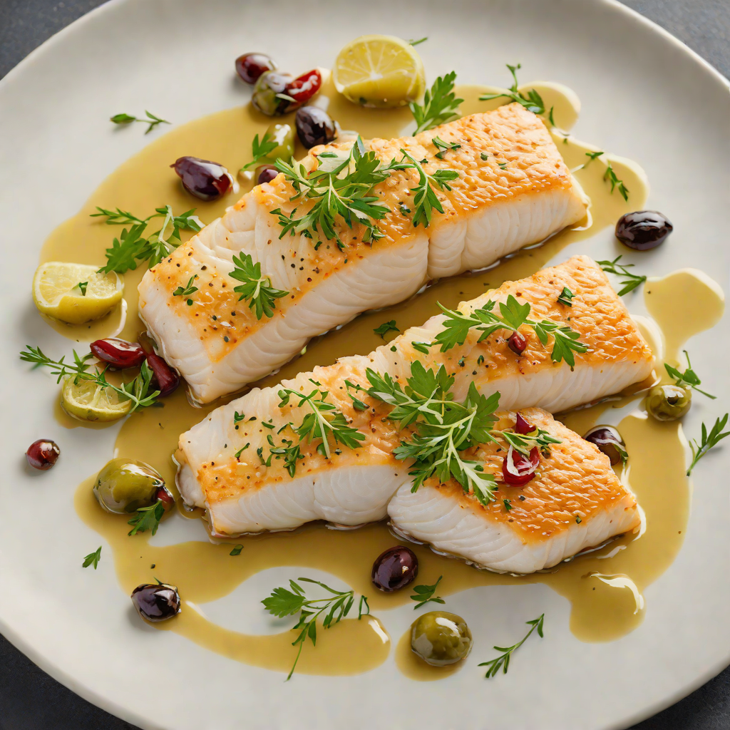 Pan-Seared Cod with Mediterranean Herb-Infused Olive Oil