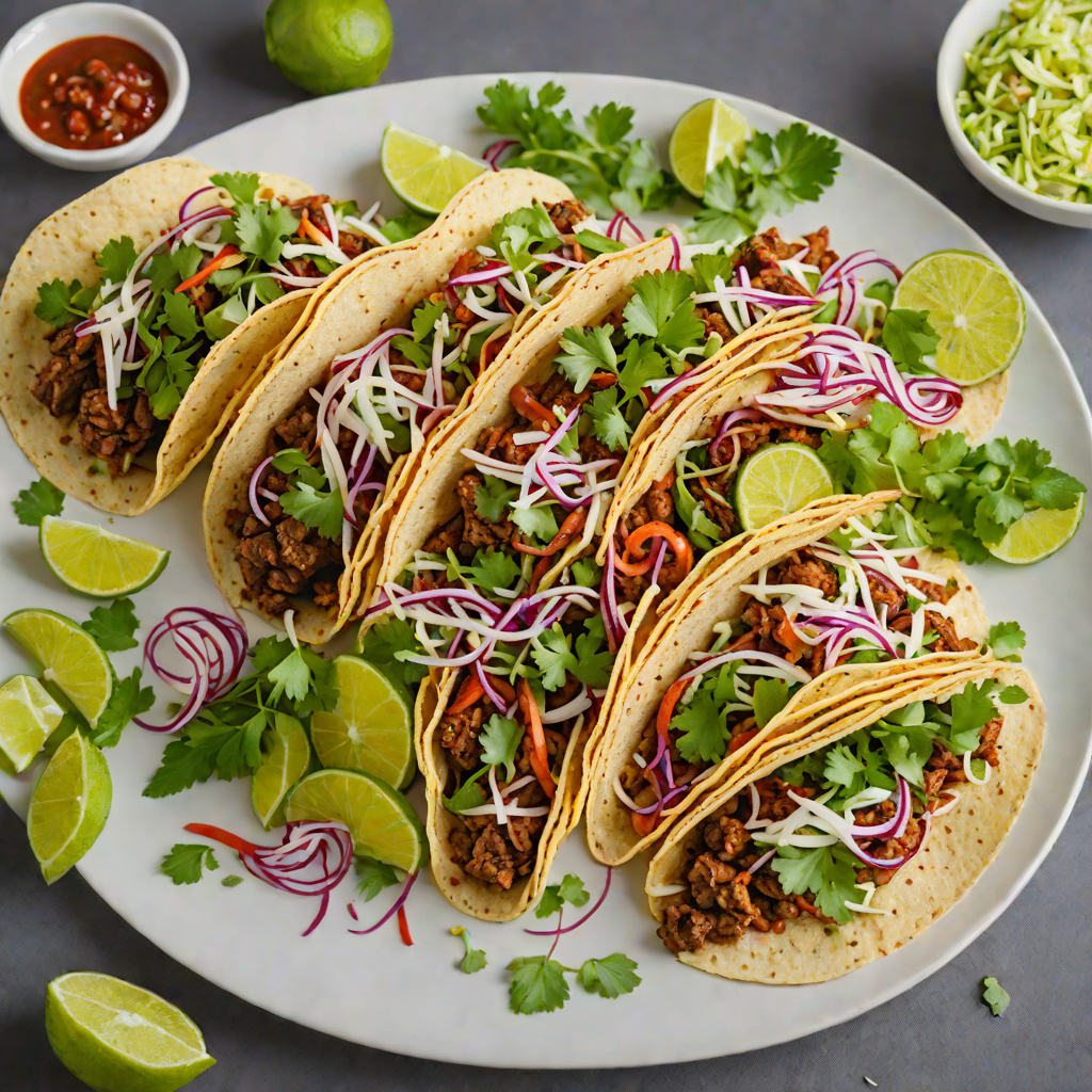 Spiced Beef and Chorizo Tacos with Cilantro-Lime Slaw