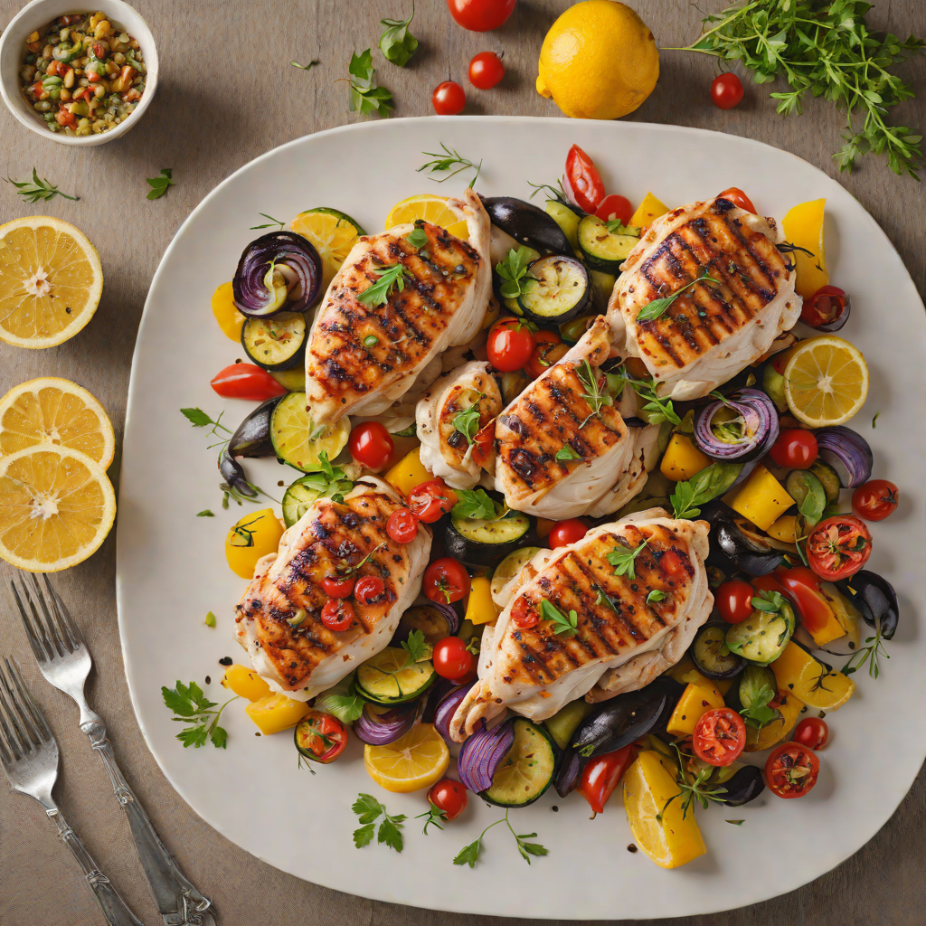 Grilled Citrus-Herb Chicken with Roasted Mediterranean Vegetables