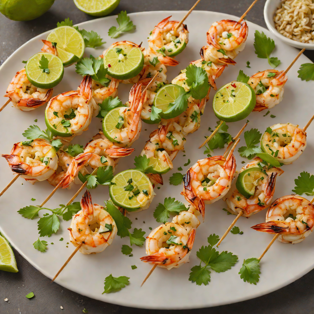 Grilled Jalapeño Lime Shrimp Skewers with Cilantro